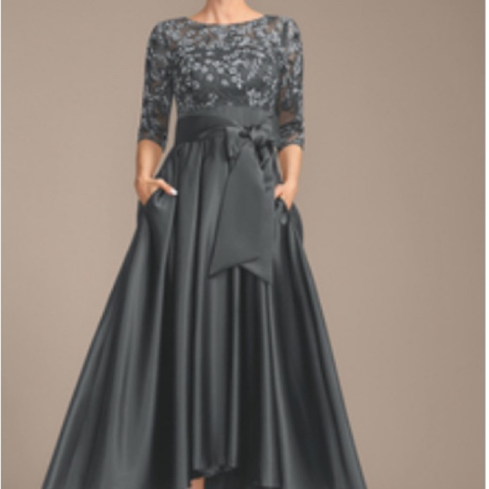Elegant Dark Gray Evening Gown